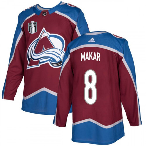 Men's Colorado Avalanche #8 Cale Makar 2022 Burgundy Stanley Cup Final Patch Stitched Jersey
